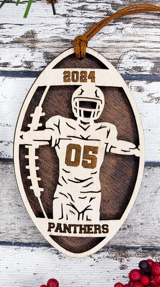 Stadium Spotlight Football Ornament - 01