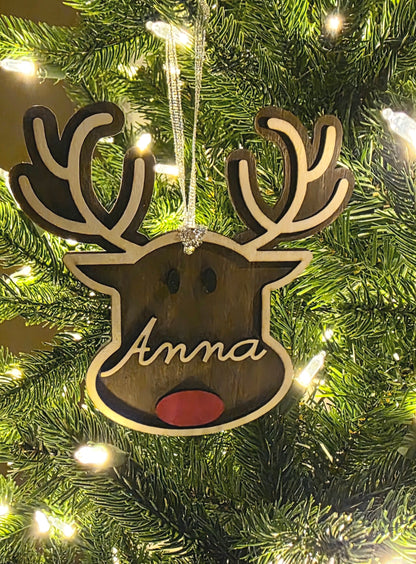 Customizable Reindeer Ornament