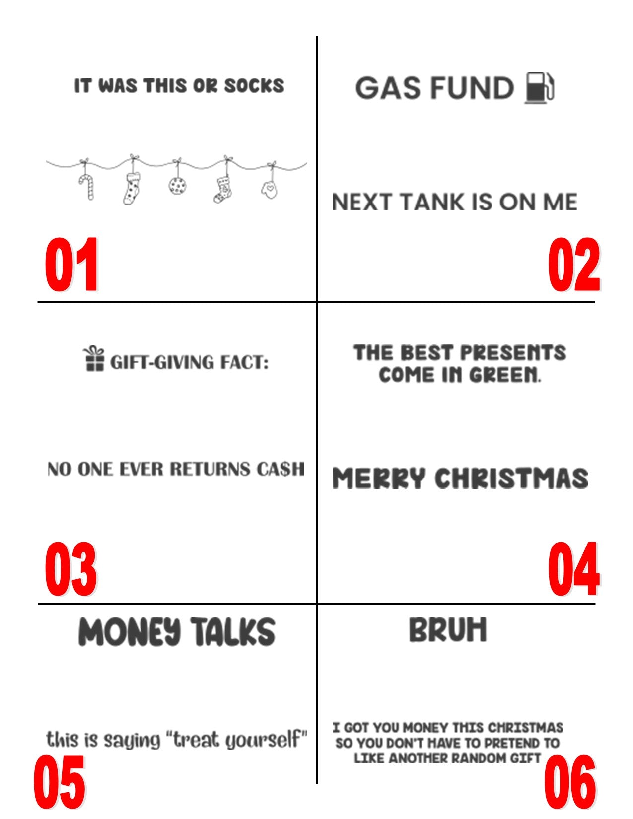 Fun Money Holder Ornament - 6 Options